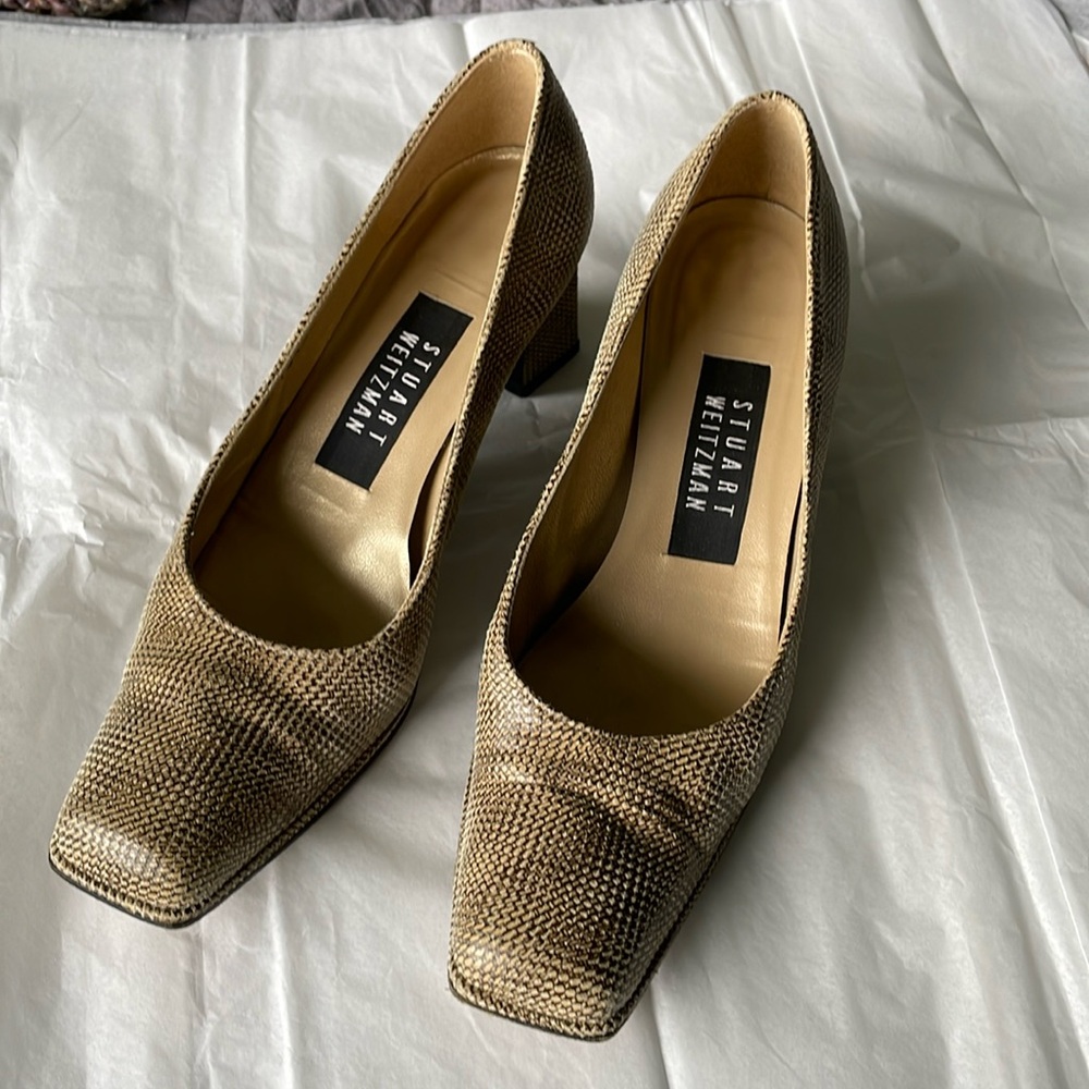 Stuart Weizman Square Toed Square Heeled Vintage … - image 1